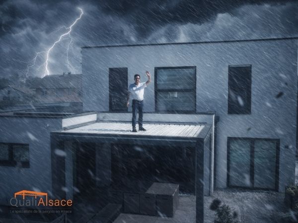 Pergola bioclimatique : comment gérer le vent, la pluie et la neige en Alsace ?